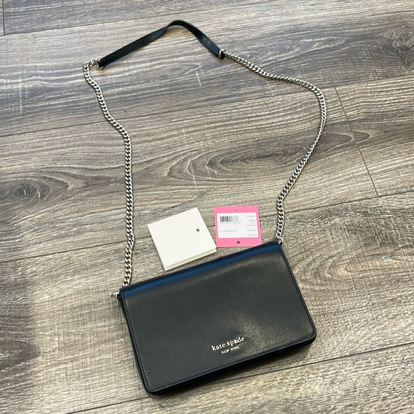 KATE SPADE CHAIN WALLET - Black (nwt) - Picture 1 of 5